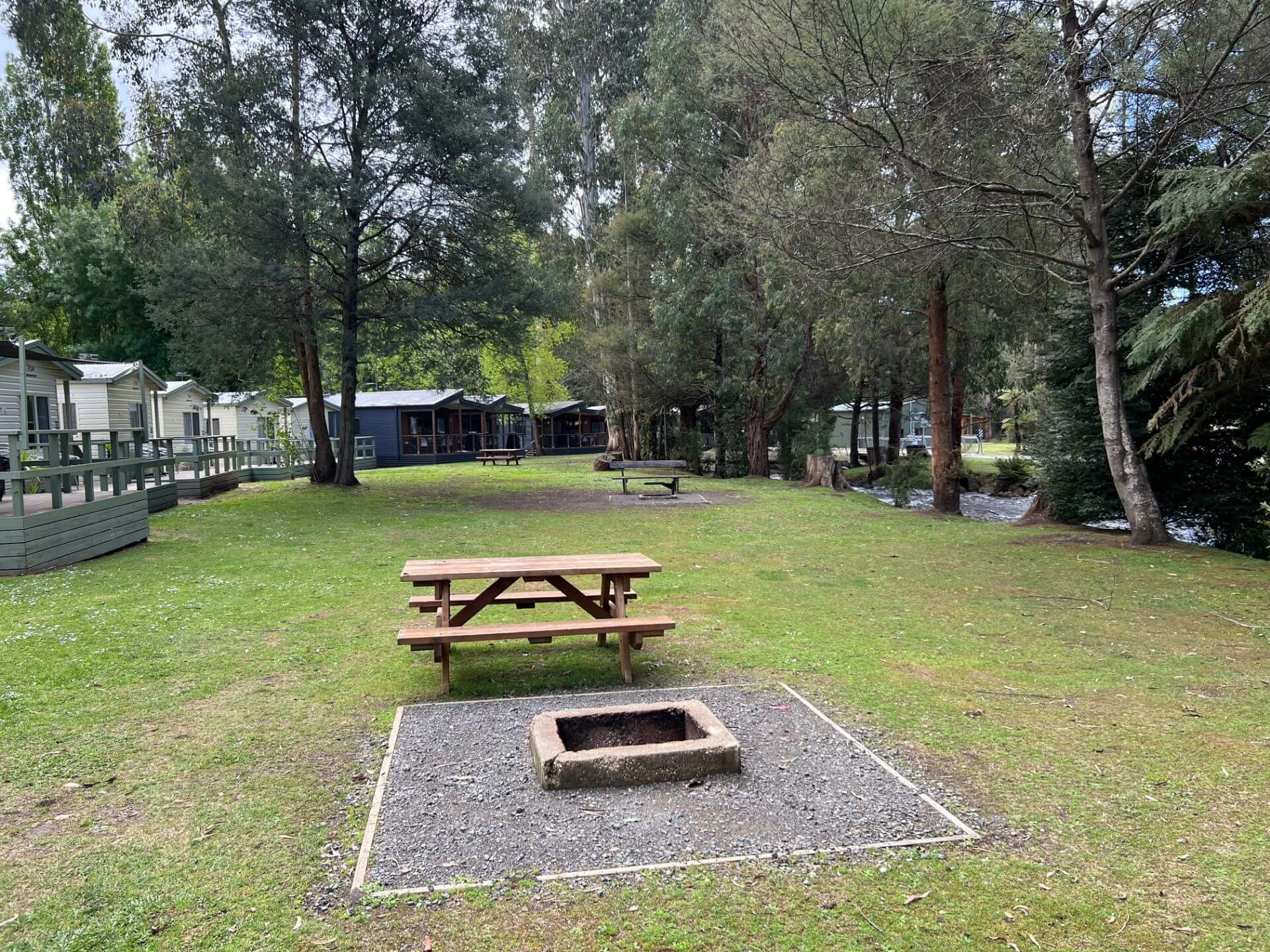 Firepit at Marysville holiday park 